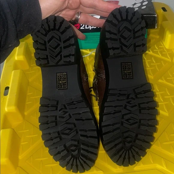 2 Lips Too Dark Brown Combat Boots - Picture 4 of 8